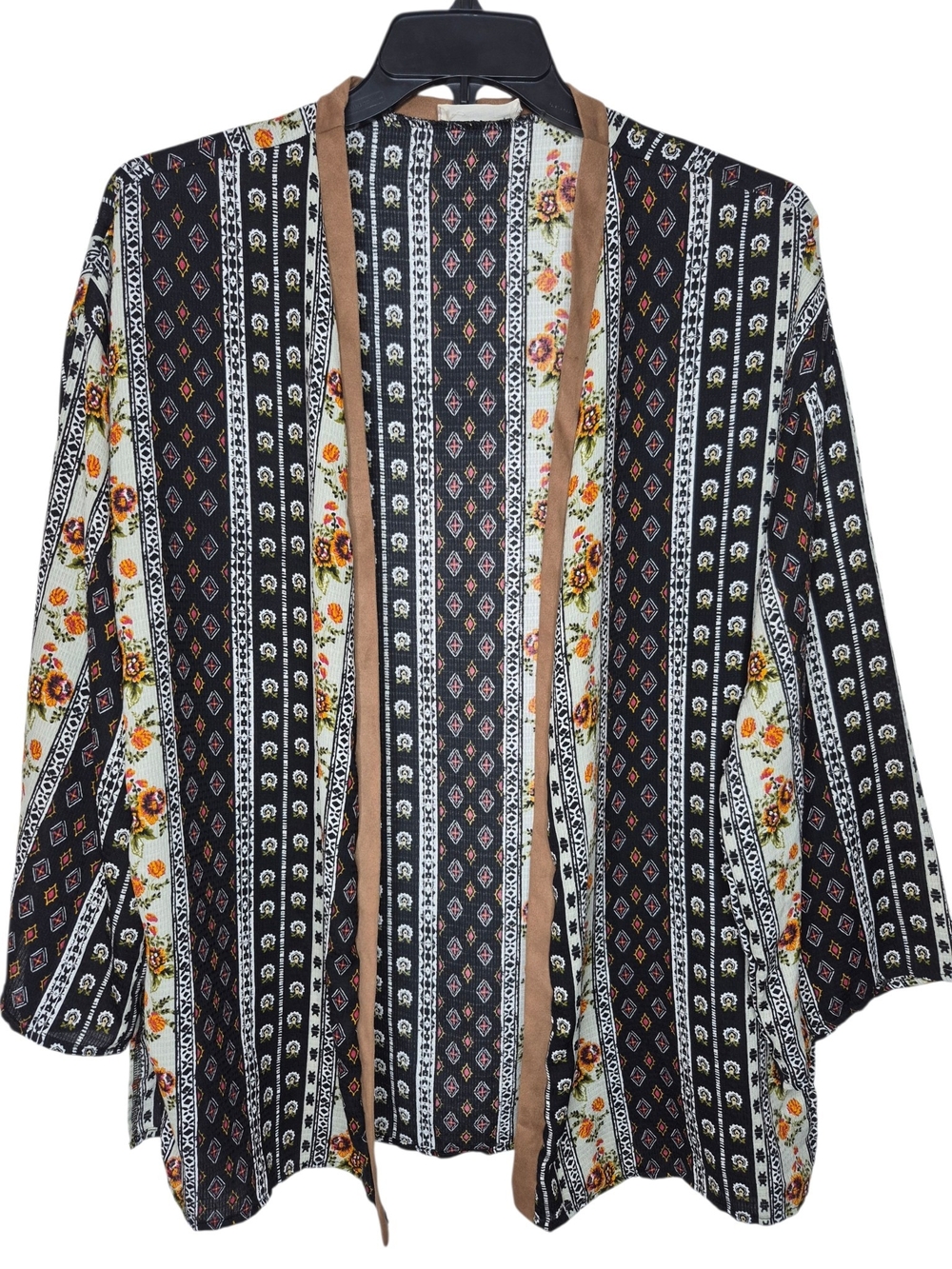 Altard State Boho Mixed Floral Geometric Print Kimono Cardigan Womens Large